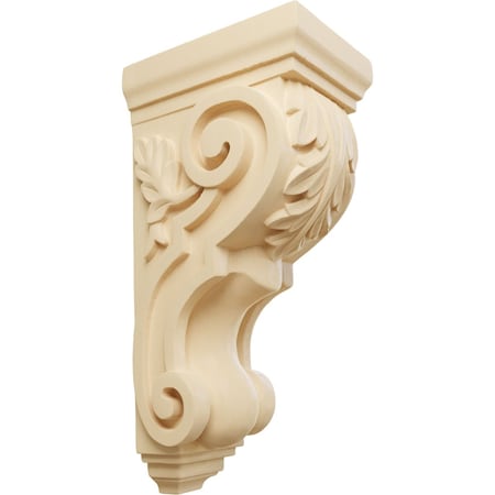 Ekena Millwork 5"W x 7"D x 14"H Large Traditional Acanthus Corbel, Maple CORW05X07X14TAMA